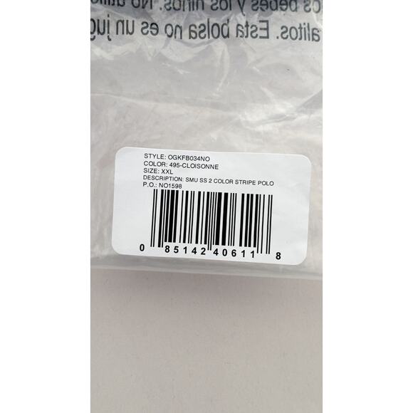 Penguin Mens Striped Polo Shirt Short Sleeve Size 2XL Cloisonne Blue Golf NWT - Picture 10 of 10